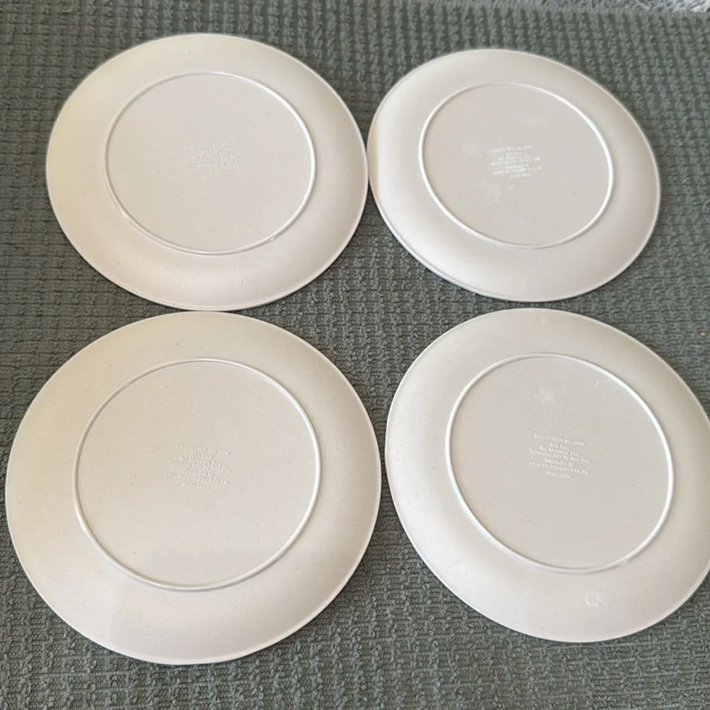 Set Of 4 Sea Side Bar 6”‎ Bamboo Fiber Melamine BPA Free Dishwasher Safe Plates